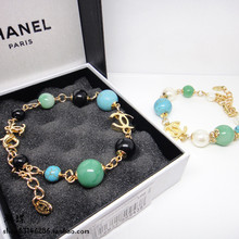 París, Shanghai multicolor turquesa pulsera de perlas de cristal de estilo chanel Chanel