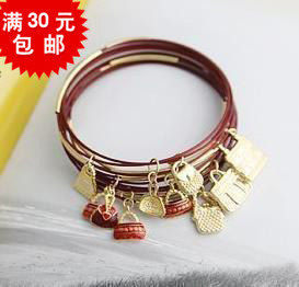 四皇冠 特S16●韩国饰品●韩国风多层挂件女手镯宽手链圈圈