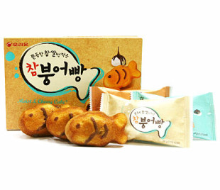  韩国进口打糕鱼 好丽友小鱼糯米巧克力夹心蛋糕174g(230g) 6个