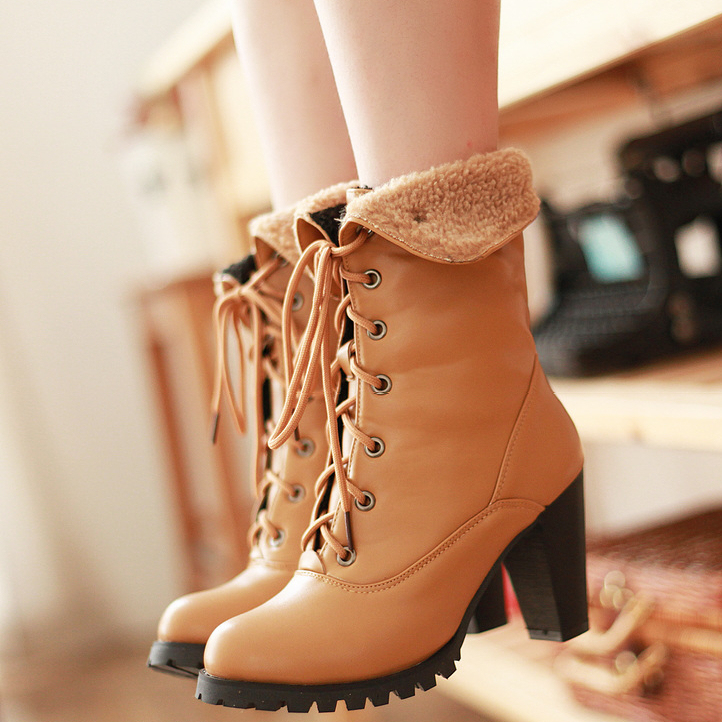 英伦高跟靴秋冬...