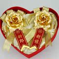24K黄金新郎新娘胸花 高档结婚礼物 时尚创意新婚礼品 婚庆装饰用