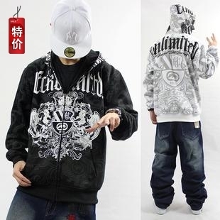  街舞HIPHOP潮男式犀牛嘻哈卫衣 男 开衫连帽外套 男秋冬休闲帽衫