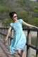 小家碧玉淑女气质雪花点长裙 浅蓝色