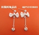可爱领结镶钻耳坠 925银饰品