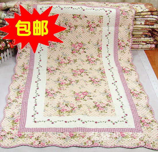 【包邮促销】韩式田园 粉色绗缝地毯 地垫 茶几垫 床垫150*90cm