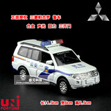 裕丰1：32 三菱 帕杰罗pajero SUV 警车 声光 回力合金汽车模型