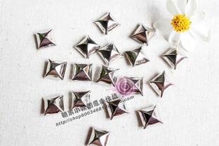  DIY配件朋克金字塔钉/柳钉/钢钉/铆钉/银色鼓方钉/撞钉/爪钉 10MM