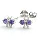 纯银-紫锆石小蝴蝶耳钉