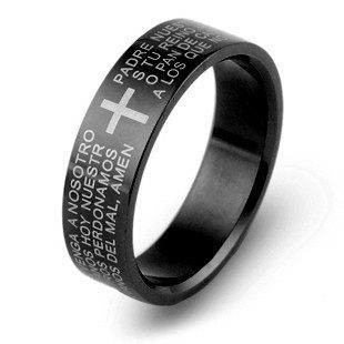 淘宝网时尚<em>戒指</em>韩版潮人男 黑十字<em>单身戒指</em>男