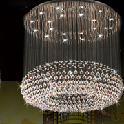 吊线水晶灯餐厅客厅水晶吊灯吸顶C灯圆形水晶灯直径1米1.2米8
