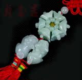 【贞玉吉】开光天然冰种翡翠车挂包挂旺财辟邪平安吉祥内有细节图