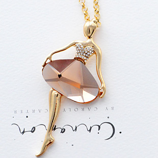  名朵饰品 花之精灵装饰长项链毛衣链女 配饰韩版韩国长款水晶欧美