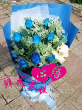 {四钻}武汉心语鲜花快递*11支蓝玫瑰 圣诞节鲜花 武汉圣诞节礼物