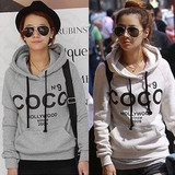2010秋冬新款韩版女装李孝利系列COCO运动字母连帽长袖卫衣