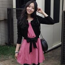 冲冠2件包邮！2010春装 新款cherrykoko樱桃系黑色带胸花短款外套