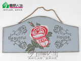 ◥◣美丽人生◢◤田园木制手绘工艺品，美丽家园装饰牌WL9039