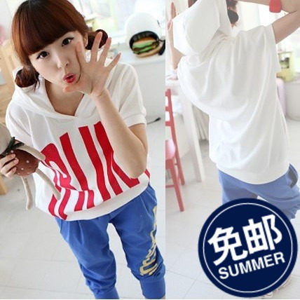 2011新款夏季运动套装女款韩版夏装运动服卫衣套装女装潮休闲套装 价格:62.00