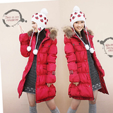 ZLUCIE09冬季精装新品 迷人冬季超长松紧修身收腰连帽羽绒服
