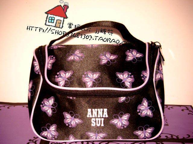 Anna sui安娜苏10周年十周年限量魔蝶飞舞大容量舞蝶旅行<span class=H>化妆包</span>
