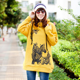 安致儿女式2011新款韩版冬装加宽松加厚大码抓绒连帽卫衣外套8905