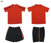 2011赛季短袖男子纯棉排球服套装 中健橘色排球服套装0501排球服