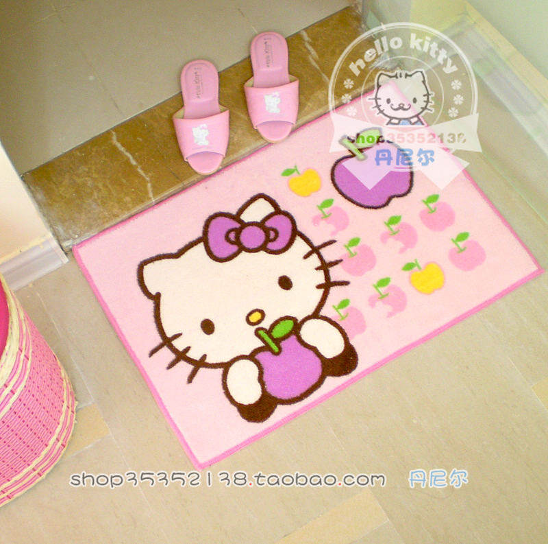 丹尼尔のHello Kitty 粉色苹果地垫地毯坐垫-非专柜