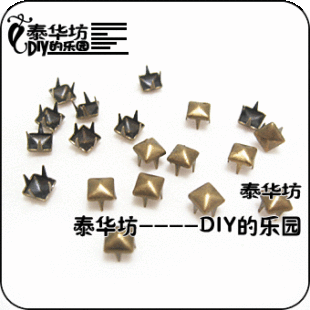  DIY配件/朋克铆钉/DIY柳钉/金字塔钉/方形爪钉 5MM 复古青铜色