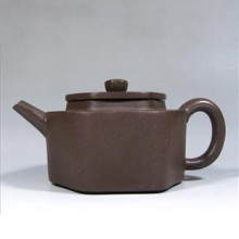 宜兴紫砂老茶壶 早期一厂泥料蒋建平制（六方德钟）原矿紫砂茶壶