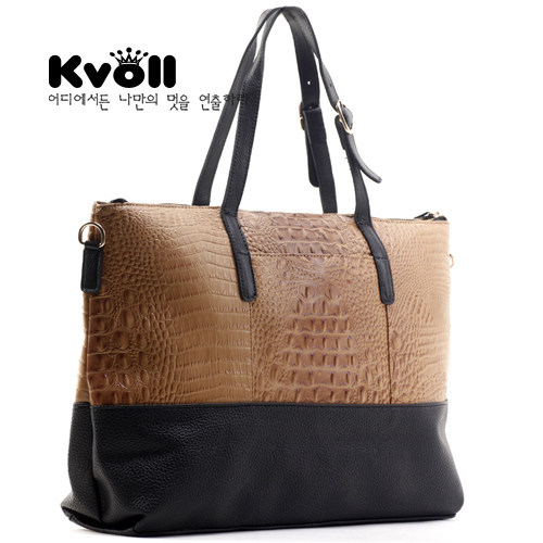 kvoll（韩国）<span class=H>女</span><span class=H>包</span> 时尚百搭蛇皮纹大容量<span class=H>手提</span>斜挎<span class=H>包</span><span class=H>包</span> 2色入