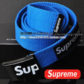 男女休闲腰带 supreme 帆布带帆布腰带皮带 蓝色