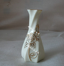 Vasijas de cerámica especial para Día de San Valentín, día de la madre se levantó claveles de oro, 5 de