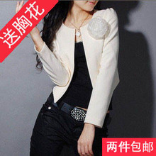 2010秋装 新款大码外套韩版修身[小西装上衣短外套送胸花别针]
