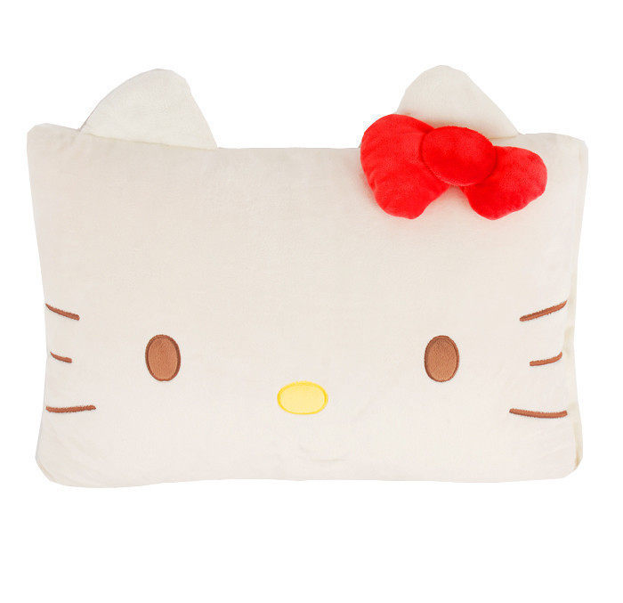 Hello kitty 日本专柜正品  立体蝴蝶结天鹅绒枕套(大号)