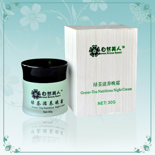 美容护肤-自然美人绿茶滋养晚霜抗氧化美白保湿好东东-图片