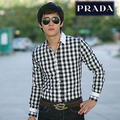 Prada普拉达 高级男装休闲衬衫 男士修身长袖衬衫 SH0006