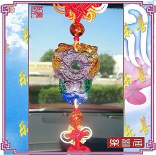 『乐善居』古法琉璃【龙凤呈祥】旺姻缘和睦 吉祥车挂 克鲁兹