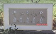 小房子十字绣 DMC套件-五个花瓶-亚麻布 杂志图 装饰画挂画