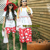 the couple pig夏日沙滩情侣裤 韩版时尚修身个性中裤k02