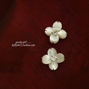  泰国纯手工 925纯银。天然贝壳 唯美樱花 不退色不过敏女耳环耳钉