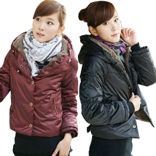 2010新品 冬季 爆款 女人味 休闲 连帽 棉衣 外套 3色3码