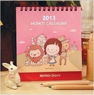  年可爱小清新DIY记事台历快乐女孩日历 momoi默默爱女孩台历