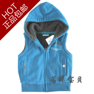 YR10特价包邮topolino秋冬摇粒绒加厚男童马夹连帽背心儿童马甲