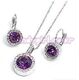 超值套装 高贵迷幻紫水晶满钻耳环+项链