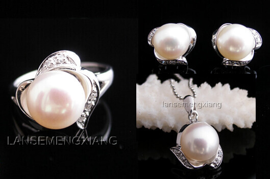 贵菲尔 925银珍珠套装|msdalam kategori barang kemas/berlian/Emerald/emas, mutiara asli (baru), lain - dari Buy2taobao.com untuk memberikan perkhidmatan ejen Taobao profesional membeli