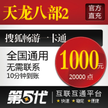 天龙八部2点卡/天龙八部1000元20000点40000元宝/第五代自动快充