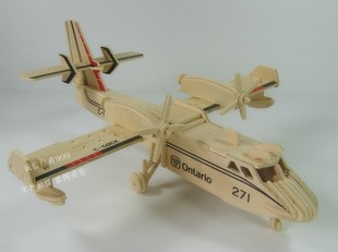 多款可选飞机拼装模型，智力手工diy木制拼图，拼板木质3d立体玩具