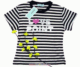 Petit Frere纯棉黑白条纹爱心图案短袖T恤