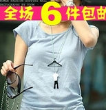 AQ1934 韩国饰品<span class=H>批发</span> 黑白动感晾衣架衣服<span class=H>裤子</span>项链 毛衣链