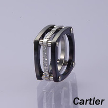  Cartier  brand ring stainless steel leading jewelry trend STS-093 (black)