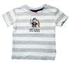 乐天baby*saltand，pepper0-3个月男童，灰白条纹全棉短袖t恤